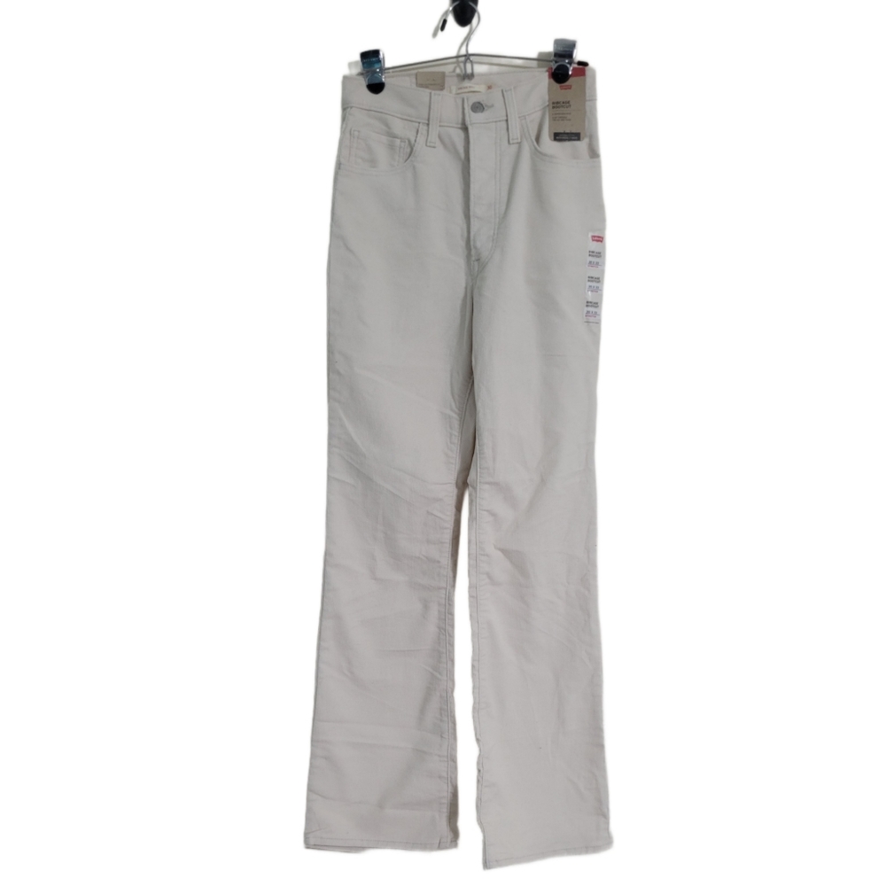 Levi's Women's Ribcage Bootcut Stretch Corduroy Pants 30 X 33 Button Fly Cream